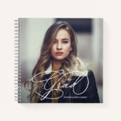 Modern Script Photo Afstuderen Gastenboek Keepsake Notitieboek (Voorkant)