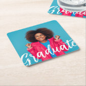 Modern Script Photo Afstuderen Kartonnen Onderzetters (Schuin)