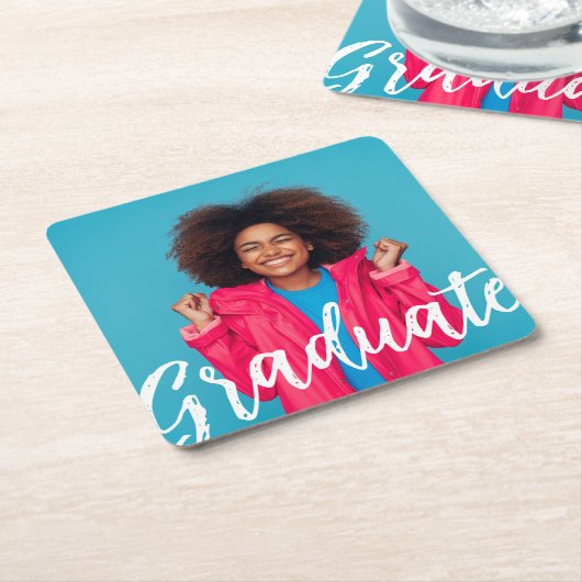 Modern Script Photo Afstuderen Kartonnen Onderzetters (Schuin)