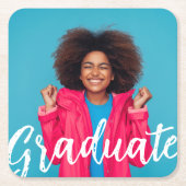 Modern Script Photo Afstuderen Kartonnen Onderzetters (Voorkant)