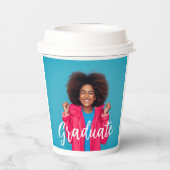 Modern Script Photo Afstuderen Papieren Bekers (Achterkant)
