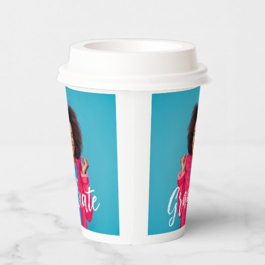 Modern Script Photo Afstuderen Papieren Bekers (Rechts)