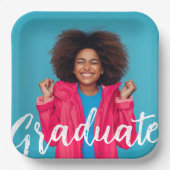 Modern Script Photo Afstuderen Papieren Bordje (Voorkant)