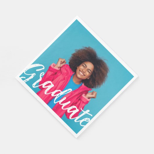 Modern Script Photo Afstuderen Servet (Hoek)