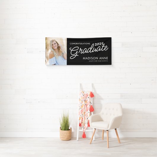 Modern Script Photo Afstuderen Spandoek (Insitu)