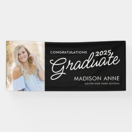 Modern Script Photo Afstuderen Spandoek