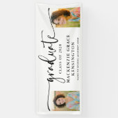 Modern Script Photo Afstuderen Spandoek (Verticaal)