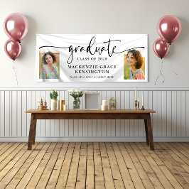 Modern Script Photo Afstuderen Spandoek