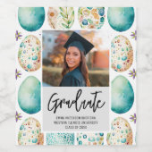 Modern Script Photo Afstuderen Wijn Etiket (Enkel label)