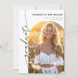 Modern Script Photo Arch Graduation Announcement Aankondiging