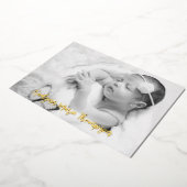 Modern Script Photo Birth Announcement-Kaart Folie Uitnodiging (Gedraaid)