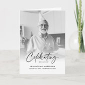 Modern Script Photo Celebration of Life Folded Programma (Voorkant)