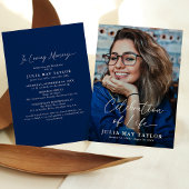 Modern Script Photo Celebration of Life Funeral Kaart