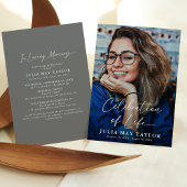 Modern Script Photo Celebration of Life Funeral Kaart
