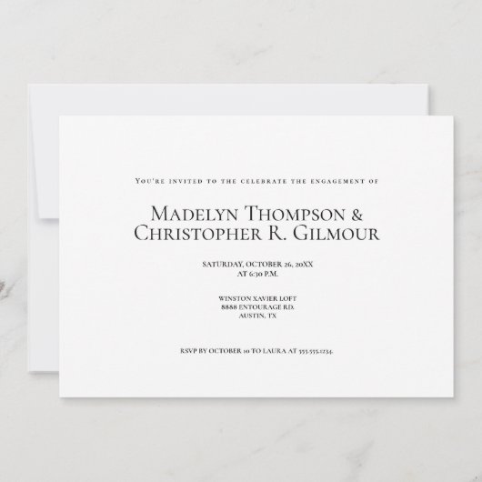 Modern Script Photo Chic Wedding Engagement Party Kaart (Achterkant)