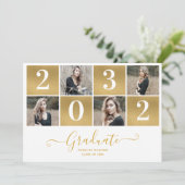Modern Script Photo Collage 2025 Afstuderen Aankondiging (Staand voorkant)
