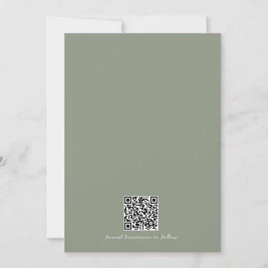 Modern Script Photo Collage Sage Green Save The Date (Achterkant)