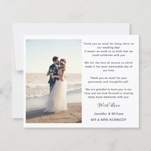 Modern Script Photo Collage Weddenschap Bedankt ka (Achterkant)