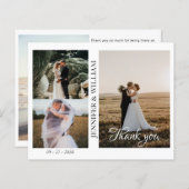Modern Script Photo Collage Weddenschap Bedankt ka (Voorkant / Achterkant)