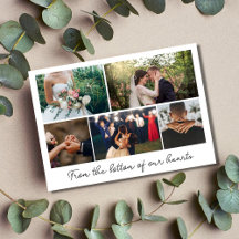 Modern Script Photo Collage Wedding Hartelijk dank