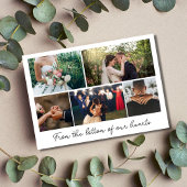 Modern Script Photo Collage Wedding Hartelijk dank Bedankkaart