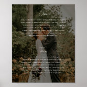 Modern Script Photo Custom Wedding Vows Poster (Voorkant)