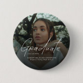 Modern Script Photo Graduate  Ronde Button 5,7 Cm (Voorkant)