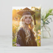 Modern Script Photo Graduation Announcement Aankondiging (Staand voorkant)