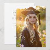 Modern Script Photo Graduation Announcement Aankondiging (Voorkant / Achterkant)