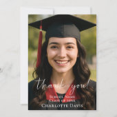 Modern script photo Graduation Bedankkaart (Voorkant)