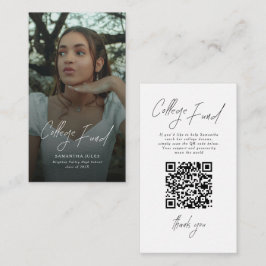 Modern Script Photo Graduation College Fund Informatiekaartje