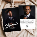 Modern Script Photo High School Graduation  Aankondiging<br><div class="desc">Celebrate your achievement with this Modern Script Photo High School Graduation Foil Invitation. Featuring elegant script,  luxurious foil accents,  and space for a cherished photo,  this sleek and stylish design adds a personal touch to your special milestone. Perfect for inviting family and friends to join in the celebration.</div>