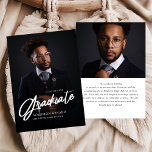 Modern Script Photo High School Graduation  Aankondiging<br><div class="desc">Celebrate your achievement with this Modern Script Photo High School Graduation Foil Invitation. Featuring elegant script,  luxurious foil accents,  and space for a cherished photo,  this sleek and stylish design adds a personal touch to your special milestone. Perfect for inviting family and friends to join in the celebration.</div>