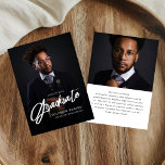 Modern Script Photo High School Graduation  Aankondiging<br><div class="desc">Celebrate your achievement with this Modern Script Photo High School Graduation Foil Invitation. Featuring elegant script,  luxurious foil accents,  and space for a cherished photo,  this sleek and stylish design adds a personal touch to your special milestone. Perfect for inviting family and friends to join in the celebration.</div>