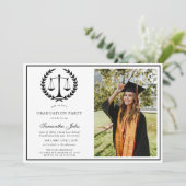 Modern Script Photo Law School Afstuderen Kaart (Staand voorkant)