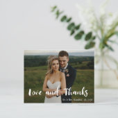 Modern Script Photo Liefde en Bedankt Briefkaart (Staand voorkant)