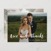 Modern Script Photo Liefde en Bedankt Briefkaart (Voorkant / Achterkant)