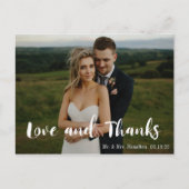 Modern Script Photo Liefde en Bedankt Briefkaart (Voorkant)