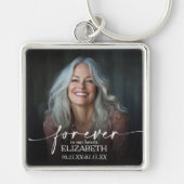 Modern Script Photo Memorial Forever in our Hearts Sleutelhanger (Voorkant)