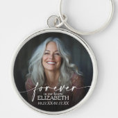 Modern Script Photo Memorial Forever in our Hearts Sleutelhanger (Voorkant)