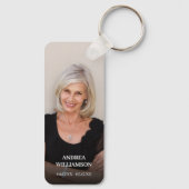 Modern Script Photo Memorial in liefdevolle herinn Sleutelhanger (Achterkant)