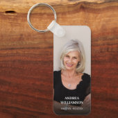 Modern Script Photo Memorial in liefdevolle herinn Sleutelhanger (Voorkant)