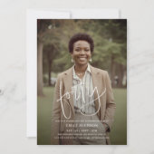 Modern Script Photo Minimal 40th Birthday Kaart (Voorkant)