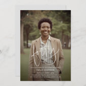 Modern Script Photo Minimal 40th Birthday Kaart (Voorkant / Achterkant)