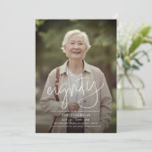 Modern Script Photo Minimal 80th Birthday Kaart (Staand voorkant)