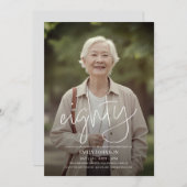 Modern Script Photo Minimal 80th Birthday Kaart (Voorkant / Achterkant)