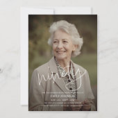 Modern Script Photo Minimal 90th Birthday Kaart (Voorkant)