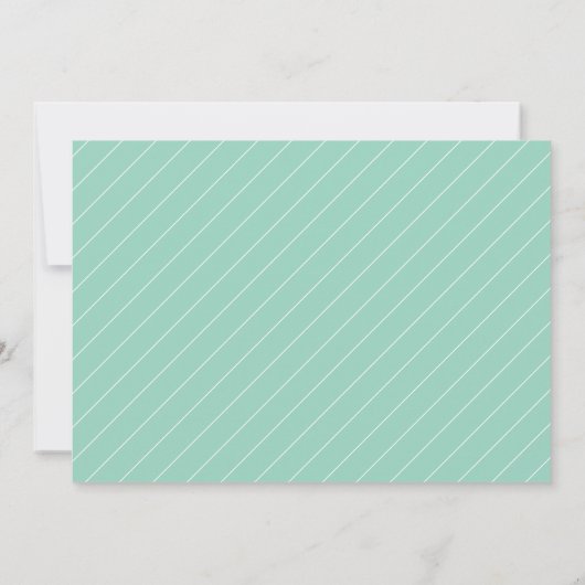 Modern Script Photo Mint Green Graduation Party Kaart (Achterkant)