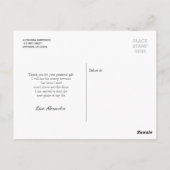 Modern Script Photo Oranje Afstuderen Bedankt Briefkaart (Achterkant)