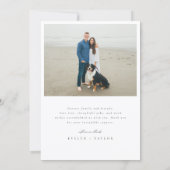 Modern Script Photo Overlay Wedding Message Bedankkaart (Achterkant)